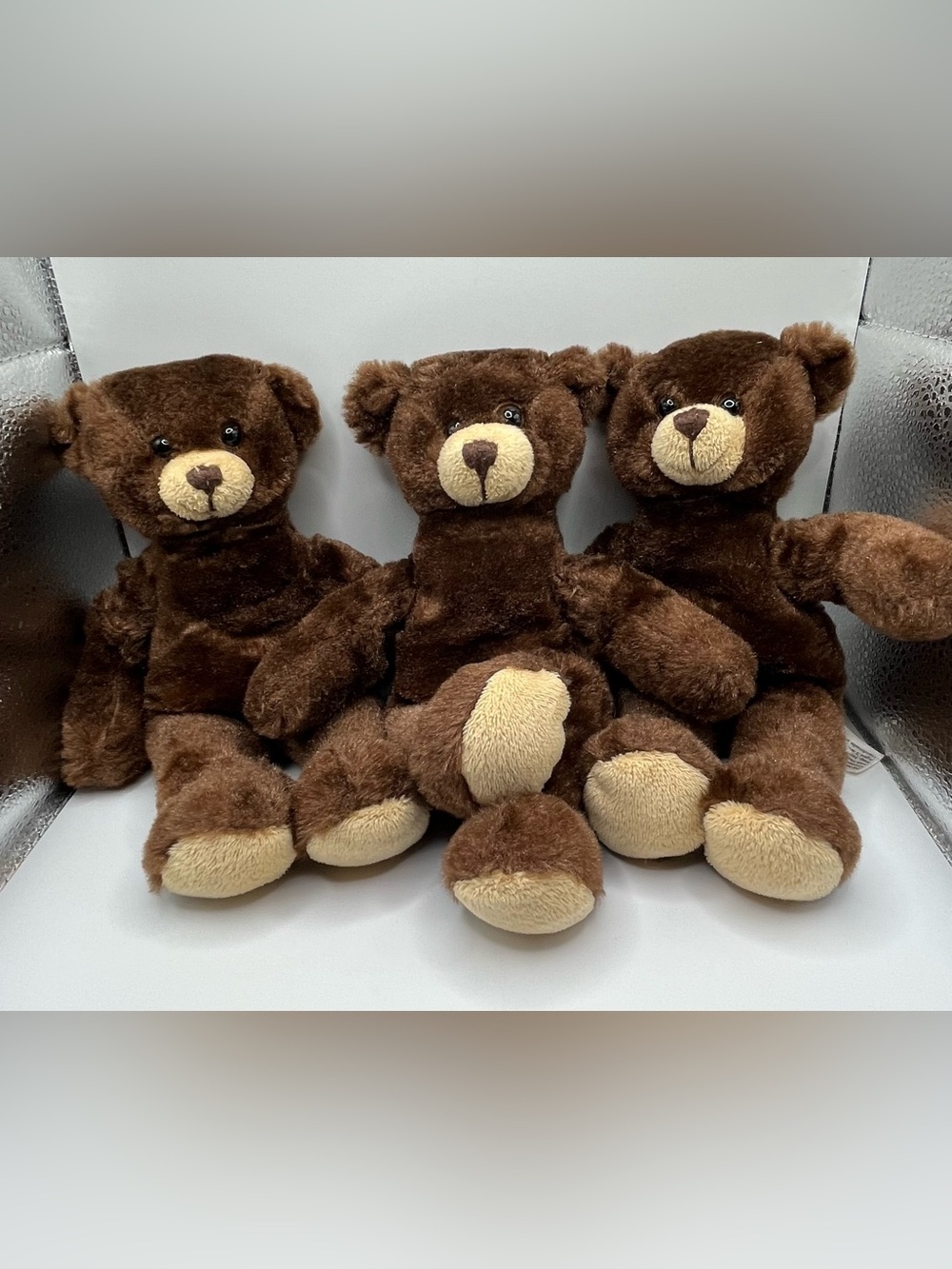 Lot of 3 Plushland Teddy Bears Brown 2016